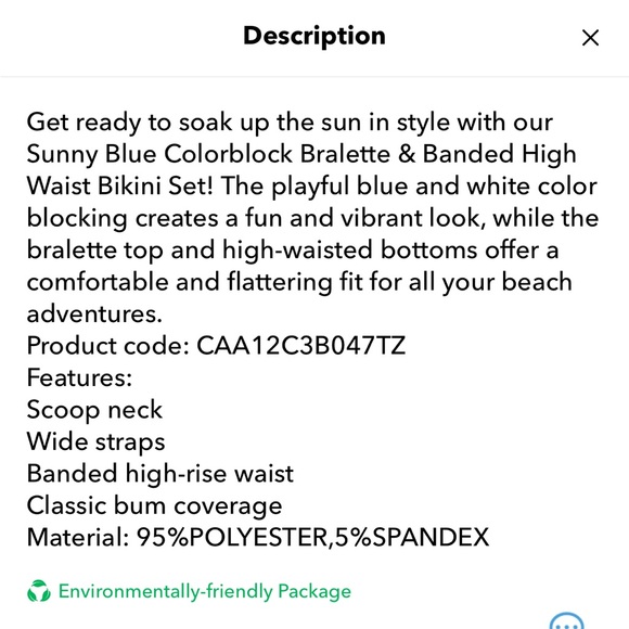 Cupshe Colorblock Bralette & Banded High Waist Bikini Set - Picture 7 of 7